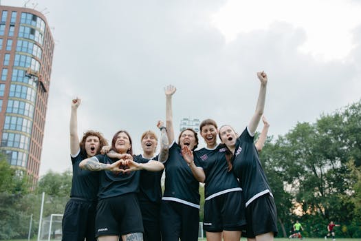 underdog team celebrating victory