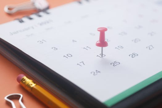 calendar with marked bye weeks
